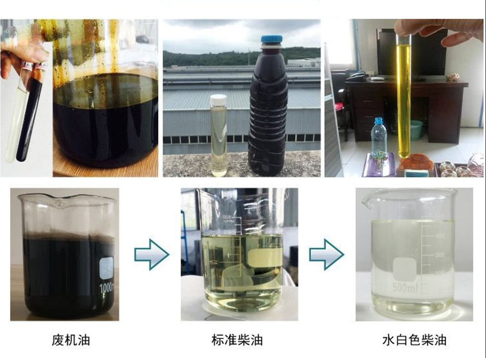 齊創廢機油精煉設備生產油品展示